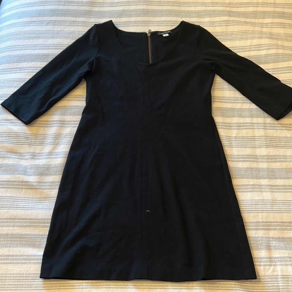 Eileen Fisher Ponte knit v neck 3-4 slv Black Dress size Small (true to size) - Picture 4 of 11
